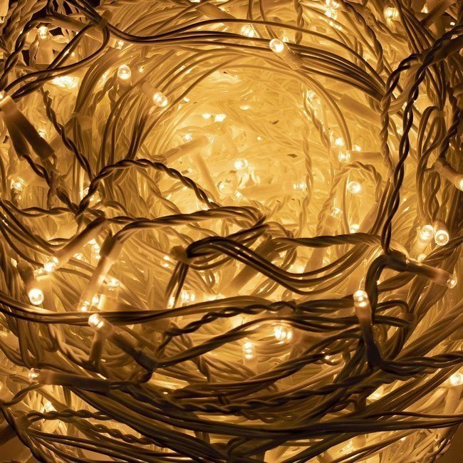 Ghirlanda luminoasa tip perdea 300 LED-uri, 12m, pentru interior/exterior, iluminare galbena