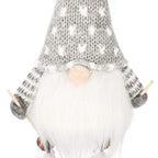 Figurina Craciun, Spiridus pe schiuri, inaltime 33cm