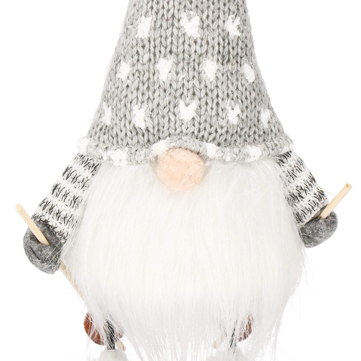 Figurina Craciun, Spiridus pe schiuri, inaltime 33cm