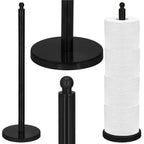 Suport hartie igienica tip tija, 52cm, negru mat