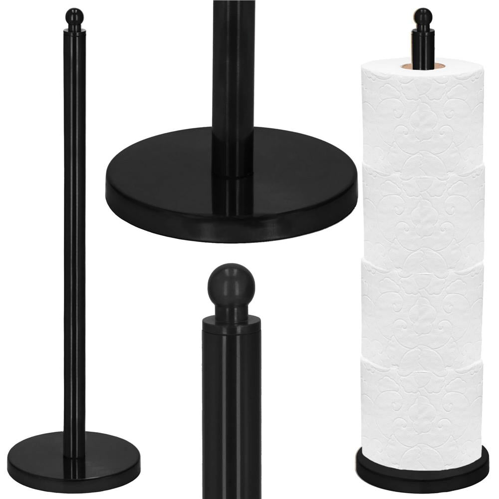 Suport hartie igienica tip tija, 52cm, negru mat