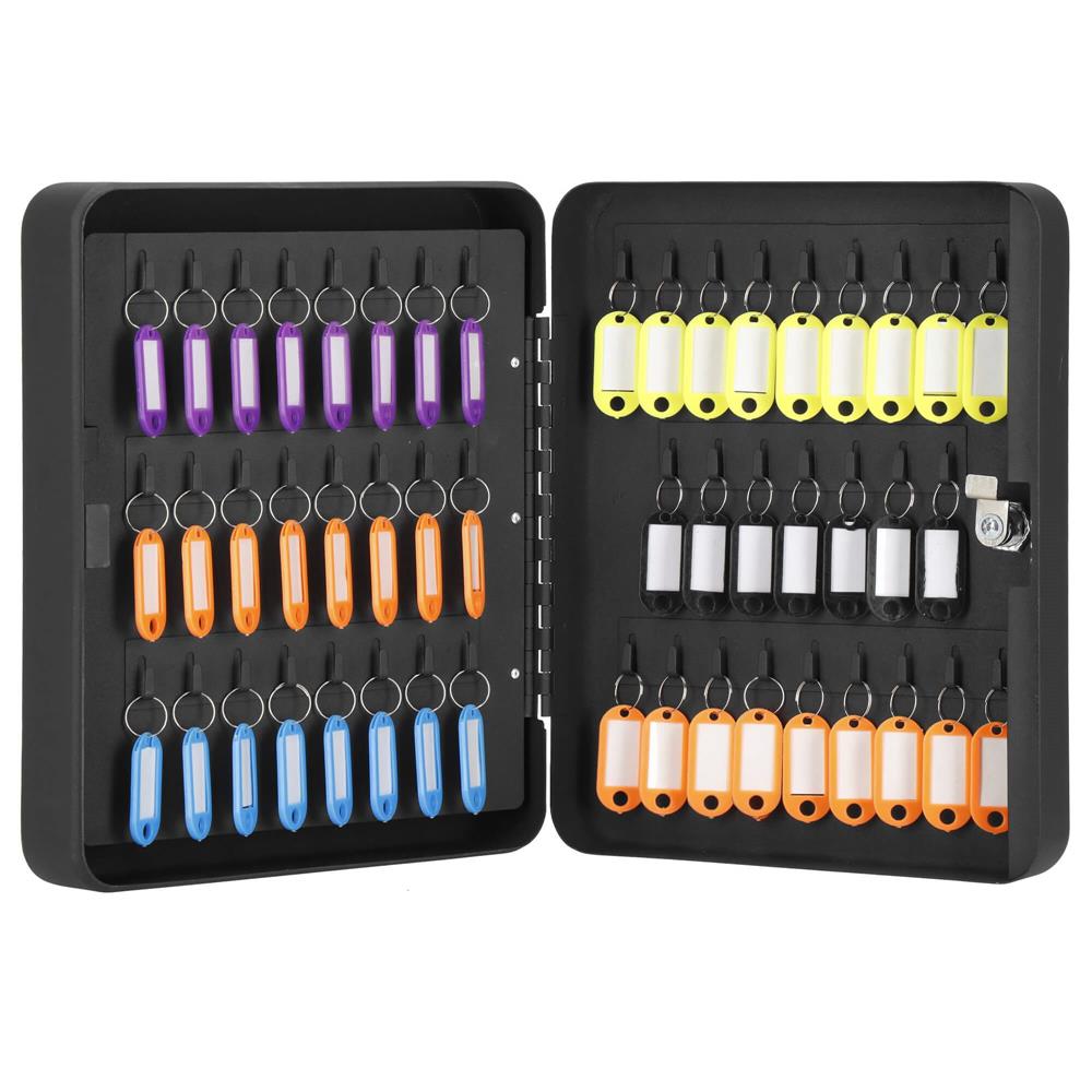 Cutie metalica din otel pentru 100 chei, echipata, 30x24x7cm, neagra