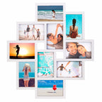 Rama foto de perete, colaj de 10 fotografii, 48x53cm, alb