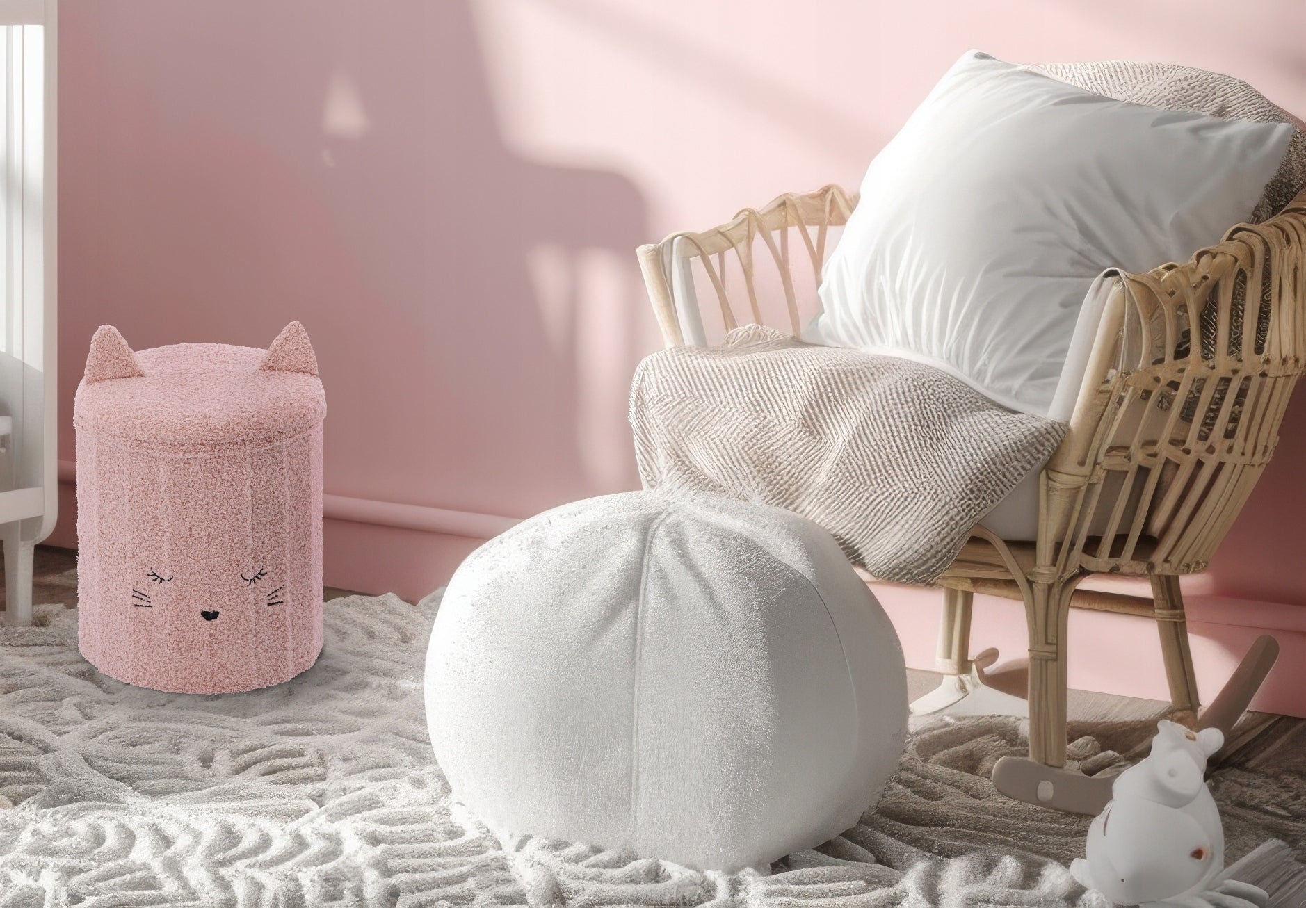 Taburet pentru copii, pliabil cu spatiu depozitare, 80kg, 28x34 cm, roz