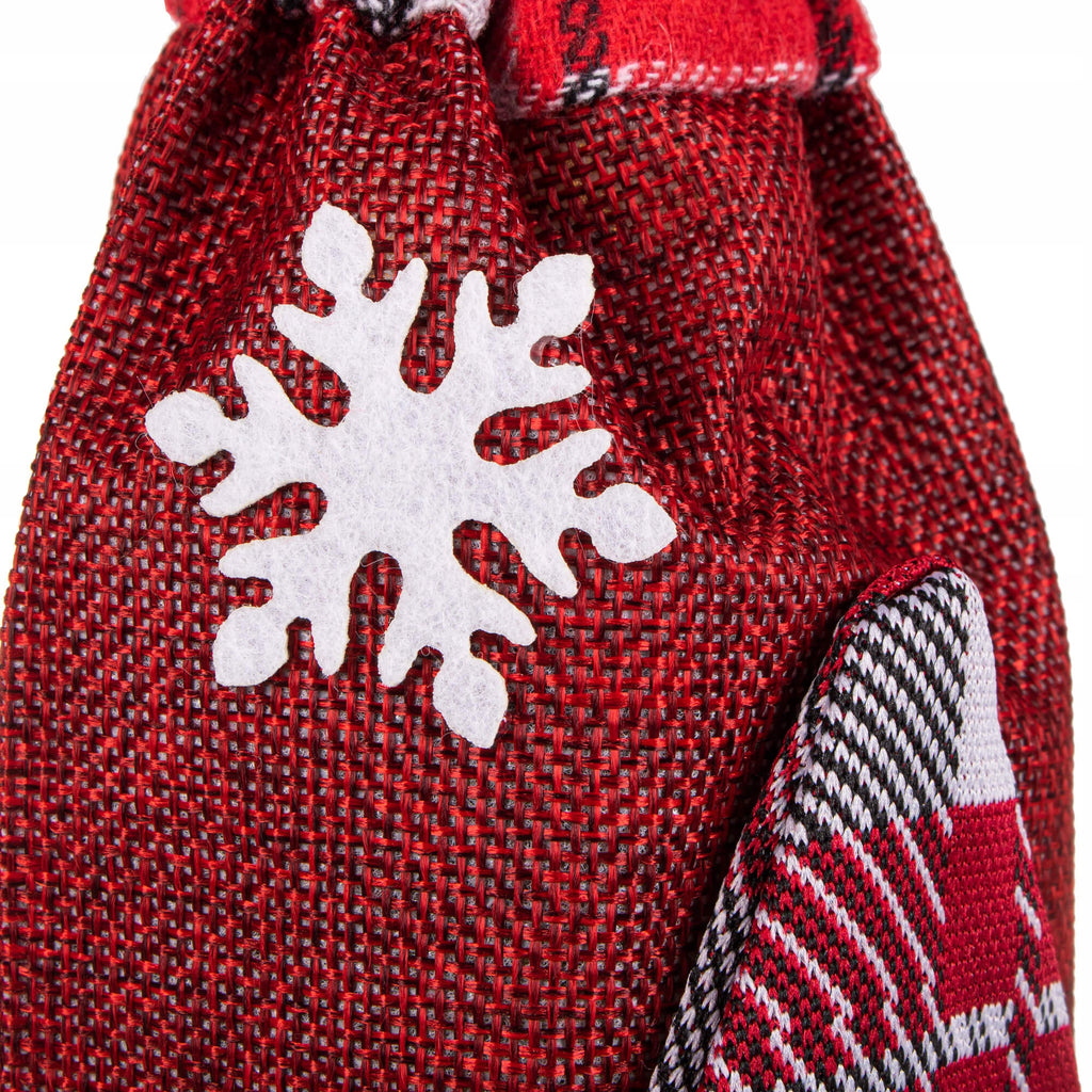 (DL) Decoratiune Craciun, husa model gnom pentru sticle, 29cm, rosu