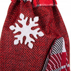 (DL) Decoratiune Craciun, husa model gnom pentru sticle, 29cm, rosu