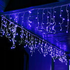 (DL) Ghirlanda luminoasa tip perdea 200 LED-uri, 8m, pentru interior/exterior, iluminare albastra