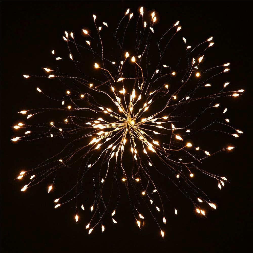 (DL) Instalatie lumina decorativa STAR cu 100 LED-uri, diametru 30cm, alimentare baterii, iluminare galbena