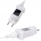 (DL) Ghirlanda luminoasa tip perdea 300 LED-uri, 12m, pentru interior/exterior, iluminare albastra, cu telecomanda