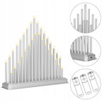 Lumanari decorative de Craciun, 33 becuri tip LED, culoare argintiu