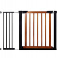 Poarta de siguranta Safety Gate pentru scari, ajustabila 103-110 cm, din otel si lemn, negru maro