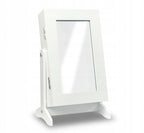 Dulapior de toaleta cu oglinda si spatiu de depozitare bijuterii, 21x36x15cm, alb