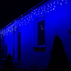 Ghirlanda luminoasa tip perdea 500 LED-uri, 20m, pentru interior/exterior, iluminare albastra