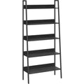 VASAGLE Biblioteca tip scara, cadru otel cu 5 polite, stil industrial, 80x30x170 cm, negru