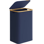 SONGMICS Cos de rufe textil, pliabil, compartiment detasabil, 90L, 42x32x71 cm, albastru