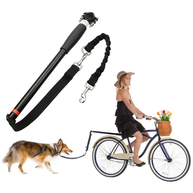 Lesa hands-free de caini pentru bicicleta, , Negru