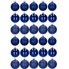 Set globuri de Craciun, 30 bucati, 3 modele, 6cm, albastru