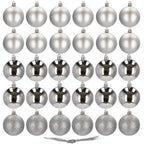 Set globuri de Craciun, 30 bucati, 3 modele, 3cm, argintiu