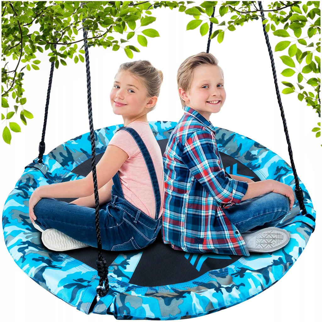 Leagan tip cuib Camuflaj 100cm, inaltime reglabila, 150 kg, Albastru Negru