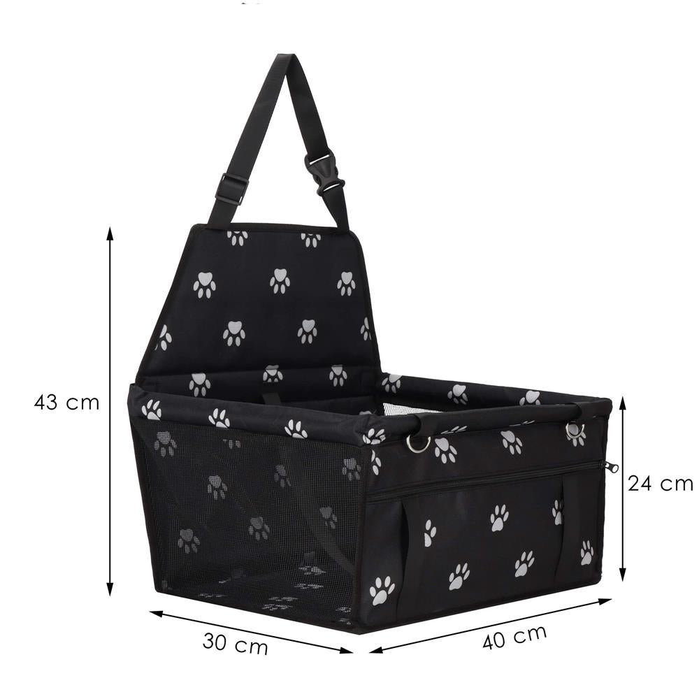 Geanta auto de transport animale de companie, caini si pisci, negru, 40x43x30cm
