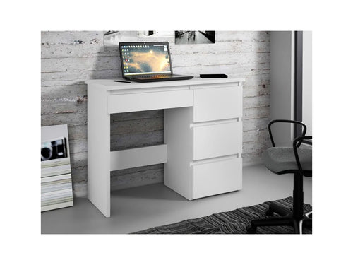 Birou calculator Beta 3 cu 4 sertare, 94x43x75 cm, finisaj alb