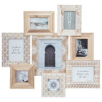Rama foto Atmosphera Emile cu 8 cadre din lemn, 76x73 cm, bej