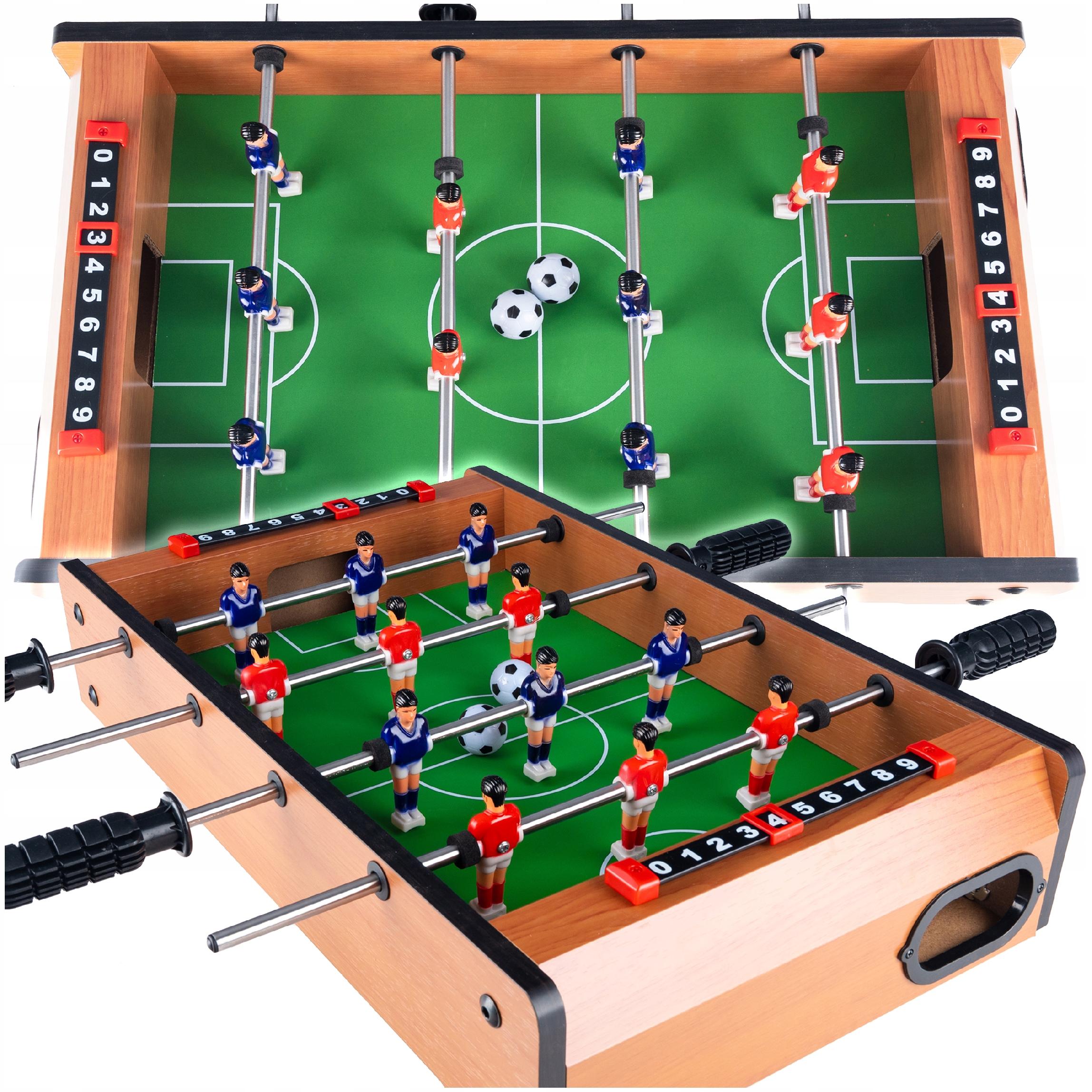 Joc fotbal de masa din lemn, cu contor goluri, 51x31x11 cm