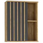 Dulap suspendat 60x37x80 cm cu 1 usa si rafturi, stil loft, finisaj craft/negru