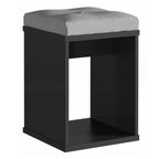Taburet pentru masuta de toaleta cu sezut confortabil, 30x30x42 cm, negru