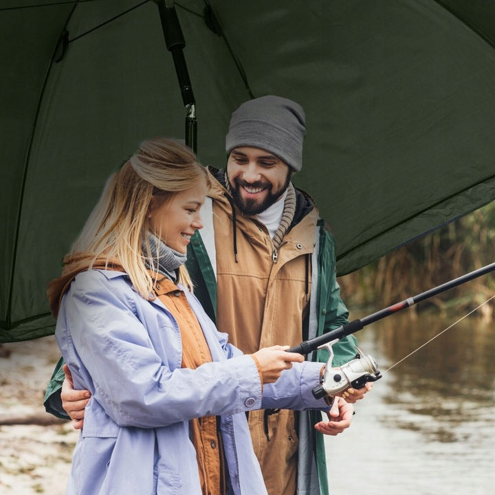 Umbrela pescuit 200x220 cm, inchidere completa cu perete detasabil, reglabil, otel si Oxford impermeabil, verde