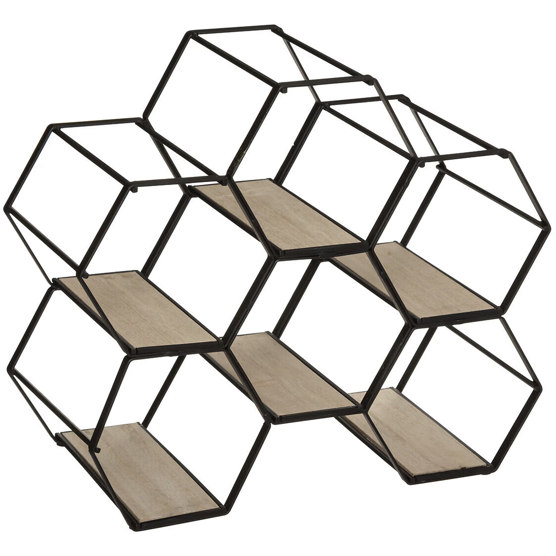 Suport sticle Atmosphera Arty pentru 6 sticle, structura metalica si MDF, 26x15x30 cm, negru