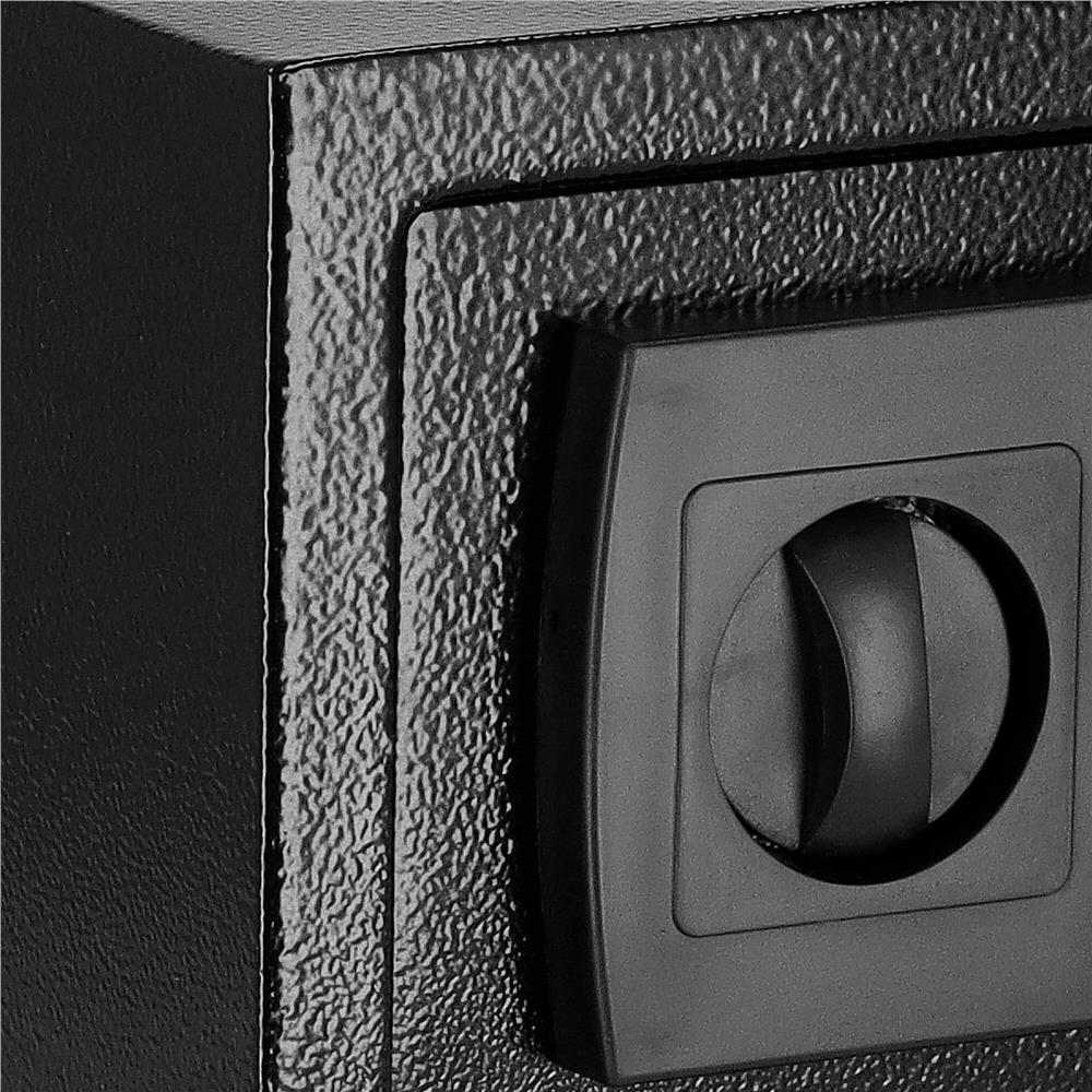 Seif electronic standard cu cifru si cheie, 200x310x200 mm, Otel, Negru