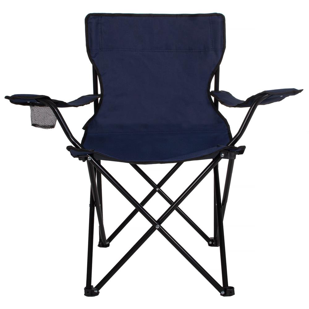 Scaun pliabil camping sau pescuit , cu suport pahar, albastru inchis