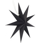 Stea decorativa 3D din hartie, cu 9 colturi, 60cm, neagra