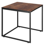 Set 2 mese pentru cafea, cadru otel, stil industrial, 50x50x52 cm si 45x45x47 cm, maro