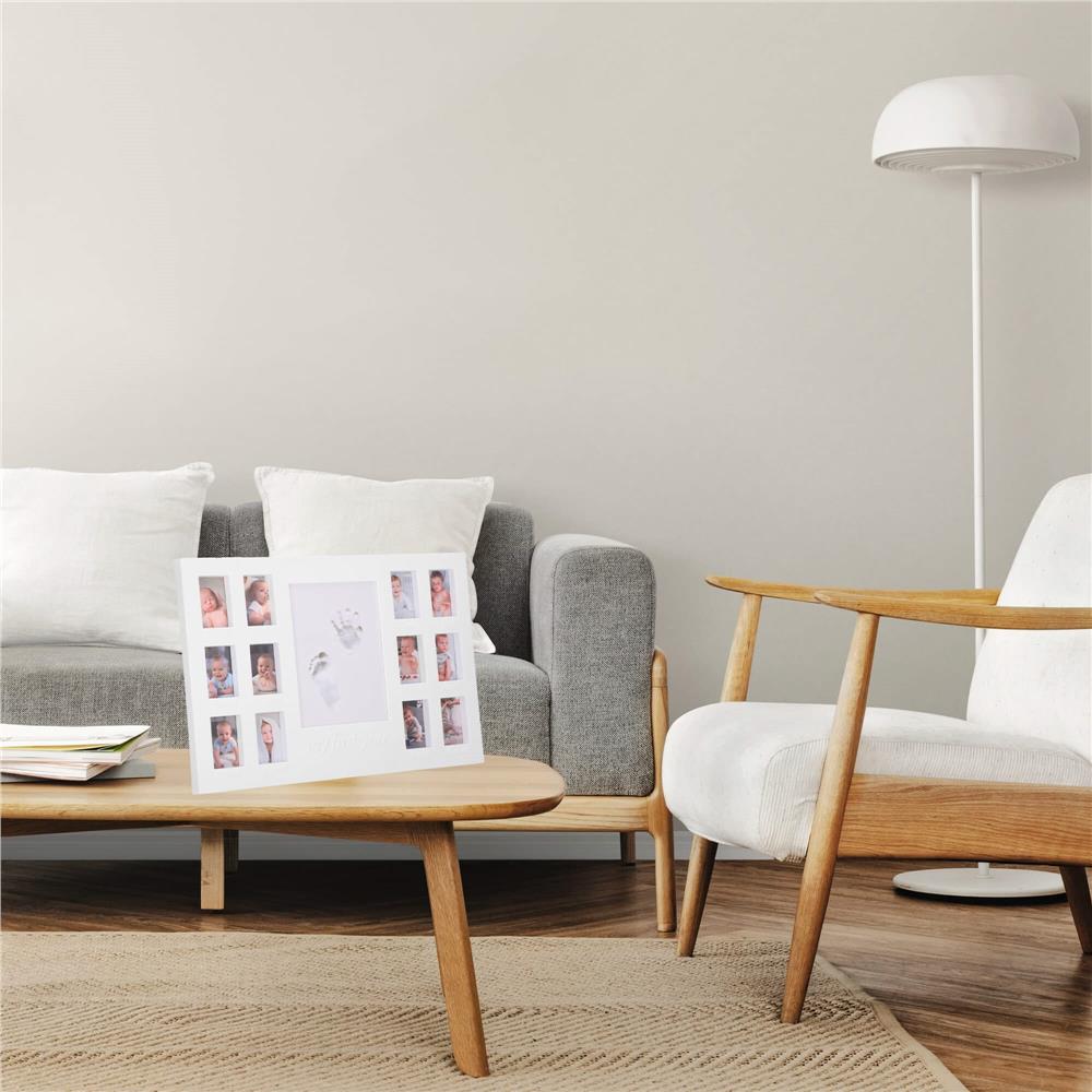Kit amprenta mulaj manuta sau piciorus bebe si rama foto, 24x37cm, alb