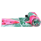 Prosop de plaja cu uscare de rapida, husa de transport, 90x180cm, model pepene verde