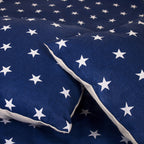 Cort copii  stil indian Teepee Tent cu fereastra, covoras gros si 2 perne, alb albastru inchis cu stelute