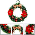 Coronita pentru Craciun, 35 cm, din brad artificial, cu decoratiuni, verde