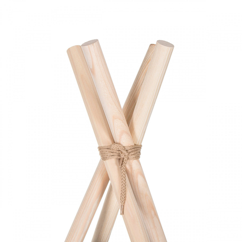 Cort copii  stil indian Teepee Tent cu fereastra, covoras gros si 2 perne, alb gri monocrom