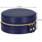 (DL) Cutie depozitare si organizare bijuterii, MDF, piele ecologica, 11 x 5cm, albastru marin