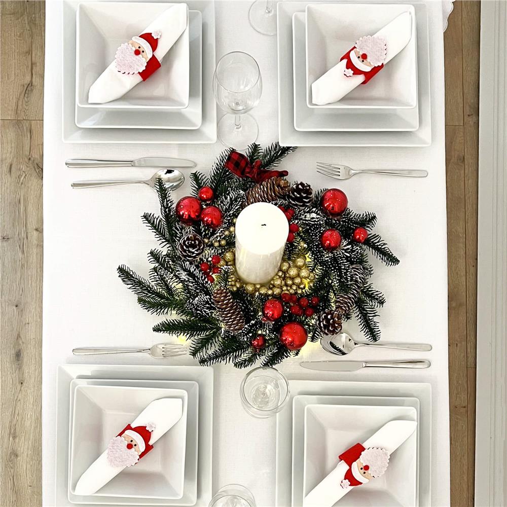 Coronita pentru Craciun, 50 cm, din brad artificial 3D, cu conuri, verde