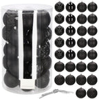 Set globuri de Craciun, 30 bucati, 8cm, 6 modele, negru