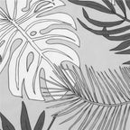 Husa universala pentru scaun, marime universala, poliester si spandex, 38x70cm, gri cu model floral