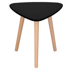 Set 2 mese de cafea, ovale, 54x45 cm si 41x40 cm, Blat MDF, Picioare lemn, Negru