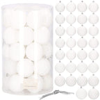 Set globuri de Craciun, 30 bucati, 8cm, 6 modele, alb