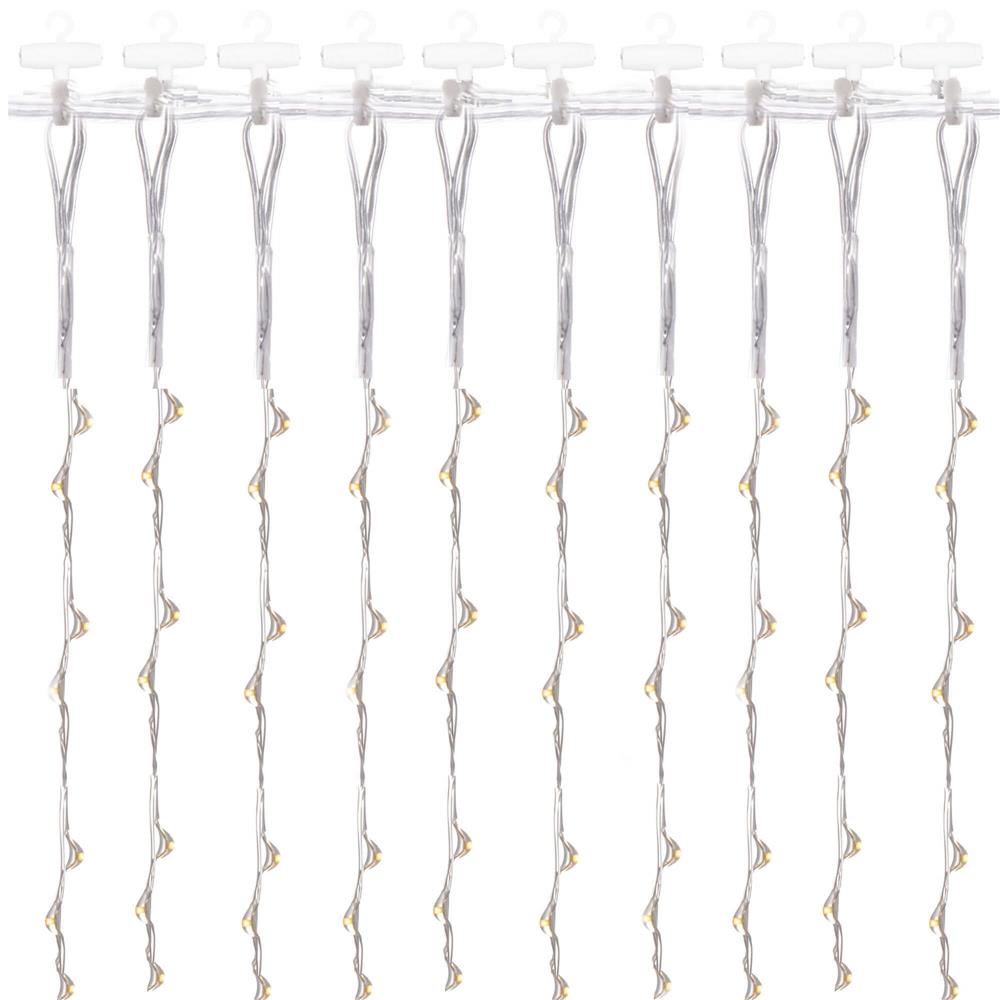 Ghirlanda luminoasa tip perdea 300 LED-uri, 3x3m, pentru interior, alimentare USB, alb cald (galben)