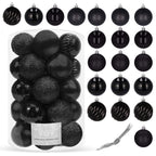 Set globuri de Craciun, 20 bucati, 5 modele, 6cm, negru