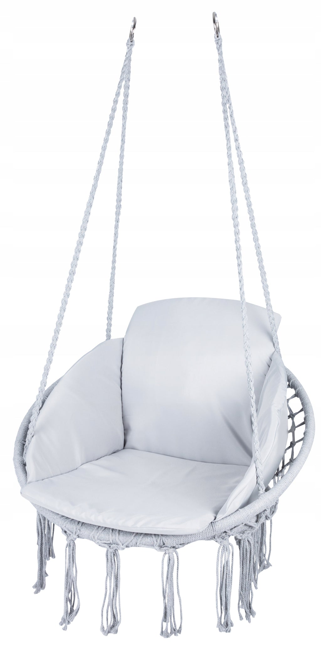 Scaun rotund  tip leagan suspendat cu perna Confort casa sau gradina, gri