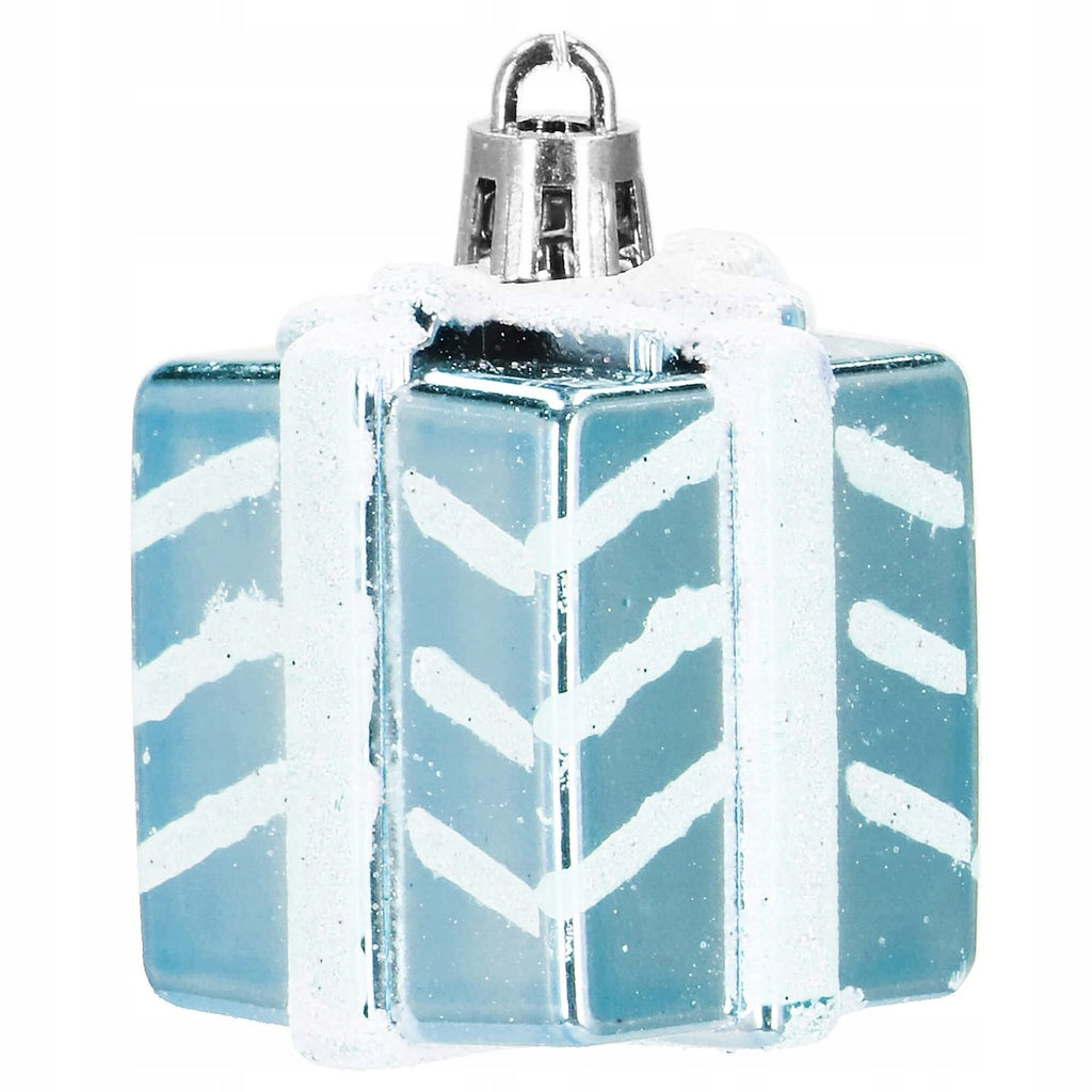 Set globuri si decoratiuni de Craciun, 72 piese, diverse dimensiuni, albastru